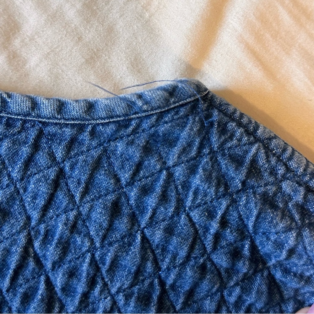 Striped Blue Button Down Vest - image 8